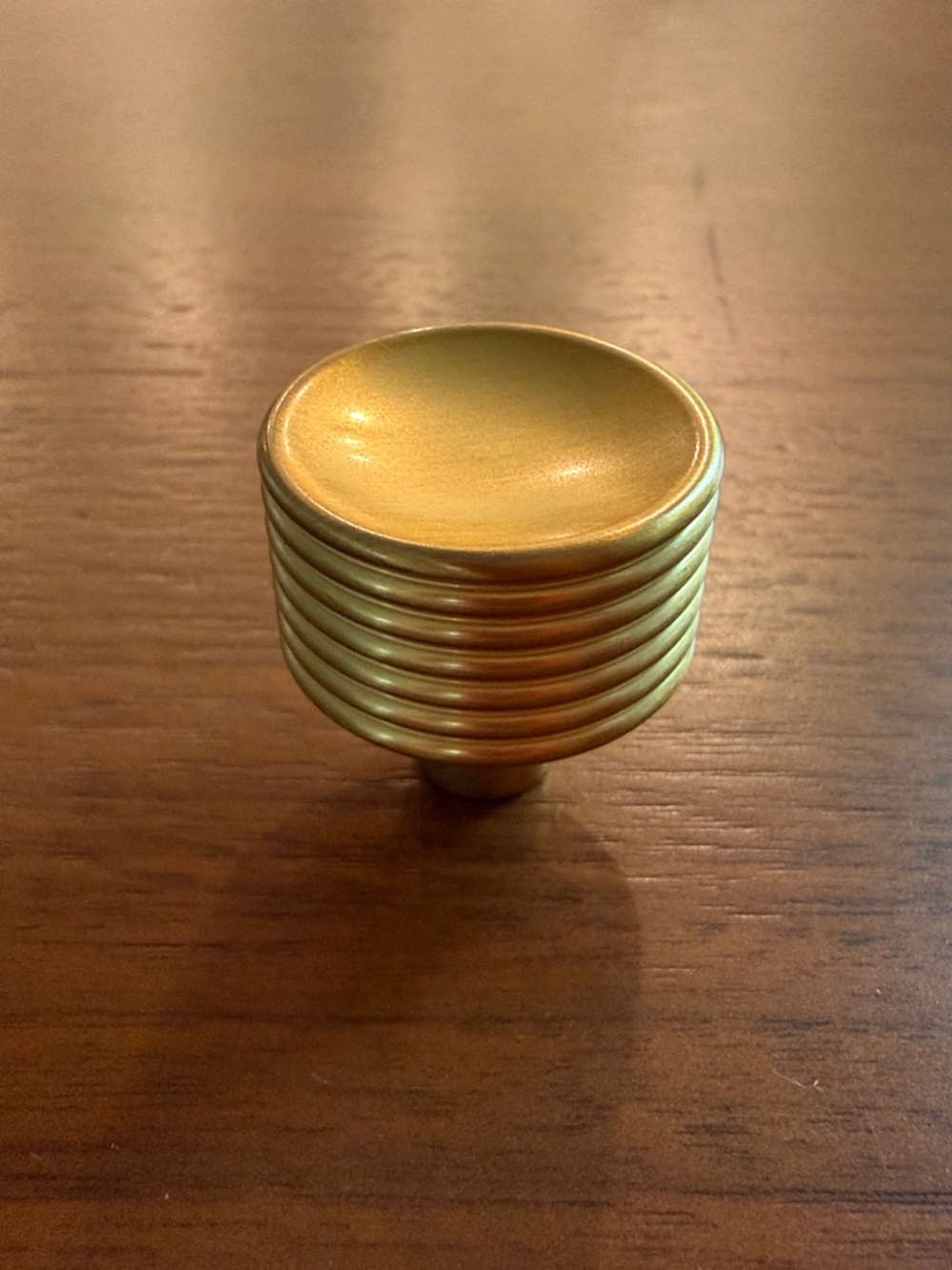 Brushed Gold Round Cabinet Knob